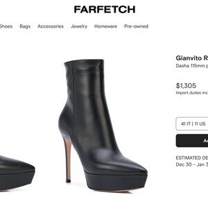 Gianvito Rossi 5” Stiletto Platform Booties in Baby Nero Sz 38 1/2